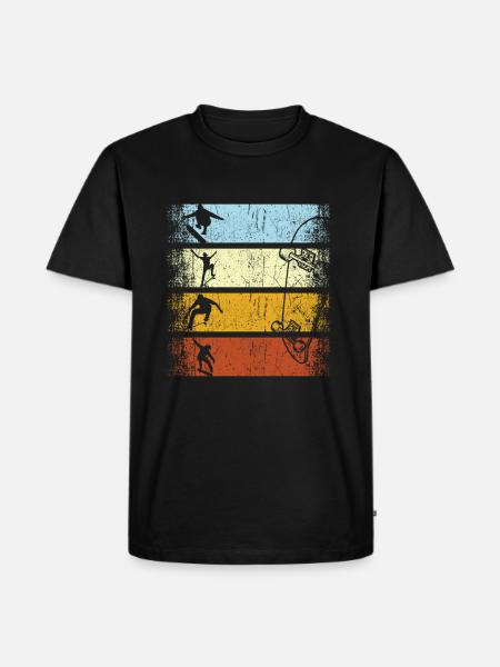 Retro vintage skaterskateboard skateboarders - Herre Premium økologisk T-shirt - sort