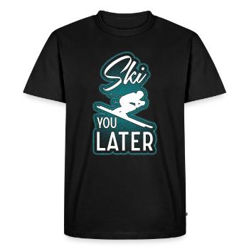 Ski you later skieur après-ski dictons drôles - T-shirt Premium bio Homme - noir - Devant - Nico (187cm)