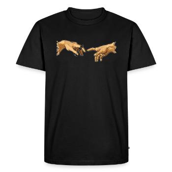Joueur d'échecs échecs roi Michelangelo main - T-shirt Premium bio Homme - noir - Devant - Nico (187cm)
