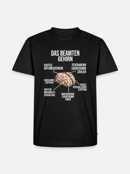 Beamter Gehirn Beamte Beruf Beamten Geschenk - Männer Premium Bio T-Shirt - Schwarz