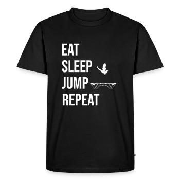 Eat Sleep Jump Repeat Trampoline Jumping Fitness - T-shirt Premium bio Homme - noir - Devant - Nico (187cm)