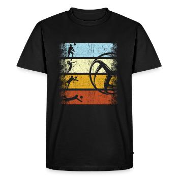Volleyball Player Vintage Beach Volleyball Retro - Men's Premium Organic T-Shirt - black - Front - Nico (187cm)
