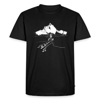 Mountains dog walking dog walk kids dog gift - Men's Premium Organic T-Shirt - black - Front - Nico (187cm)