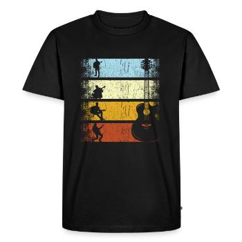 Guitare guitariste vintage rétro guitares musicien - T-shirt Premium bio Homme - noir - Devant - Nico (187cm)