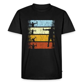 Flèche d'archer tir à l'arc rétro - T-shirt Premium bio Homme - noir - Devant - Nico (187cm)