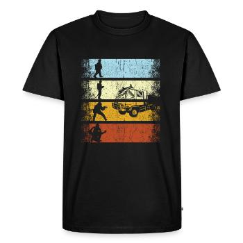 Pompier pompier rétro - T-shirt Premium bio Homme - noir - Devant - Nico (187cm)