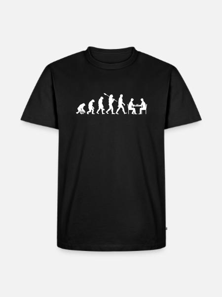 Evolution Schach Schachspieler Schachspiel - Männer Premium Bio T-Shirt - Schwarz
