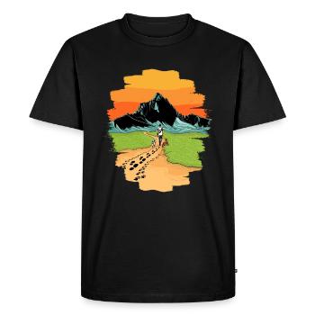 Mountains dog walking dog walk kids dog gift - Men's Premium Organic T-Shirt - black - Front - Nico (187cm)