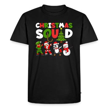 Christmas Squad Funny Xmas Tree Dabbing Santa Elf - Men's Premium Organic T-Shirt - black - Front - Nico (187cm)