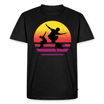 Free Running Women's Course Free Runner Men - Men's Premium Organic T-Shirt - black - Front - Nico (187cm)