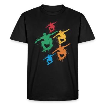 Skater Skateboard Filles Garçons Skateboarder - T-shirt Premium bio Homme - noir - Devant - Nico (187cm)