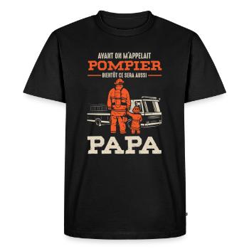 father's day future dad firefighter ad grossess - Men's Premium Organic T-Shirt - black - Front - Nico (187cm)