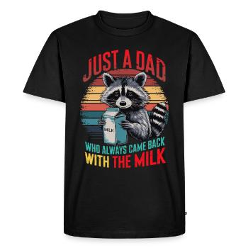 Just a Dad Who Always Came Back With The Milk - T-shirt Premium bio Homme - noir - Devant - Nico (187cm)