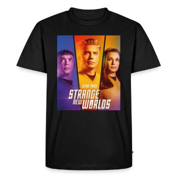 Star Trek Strange New World Spock, Pike Et Una - T-shirt Premium bio Homme - noir - Devant - Nico (187cm)