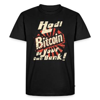 Hodl Bitcoin Soyez votre propre banque - T-shirt Premium bio Homme - noir - Devant - Nico (187cm)