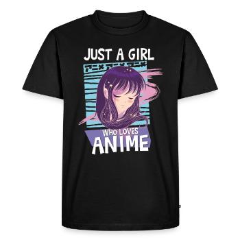 Juste une fille qui aime l'anime Kawaii Manga Teen Girl - T-shirt Premium bio Homme - noir - Devant - Nico (187cm)