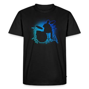 Percussionniste Homme Drum Kit Batteur - T-shirt Premium bio Homme - noir - Devant - Nico (187cm)