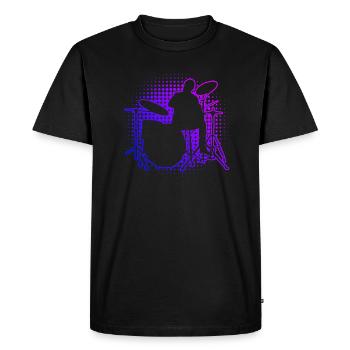 Kit de batterie Femmes Batteur Batteur Percussionniste - T-shirt Premium bio Homme - noir - Devant - Nico (187cm)