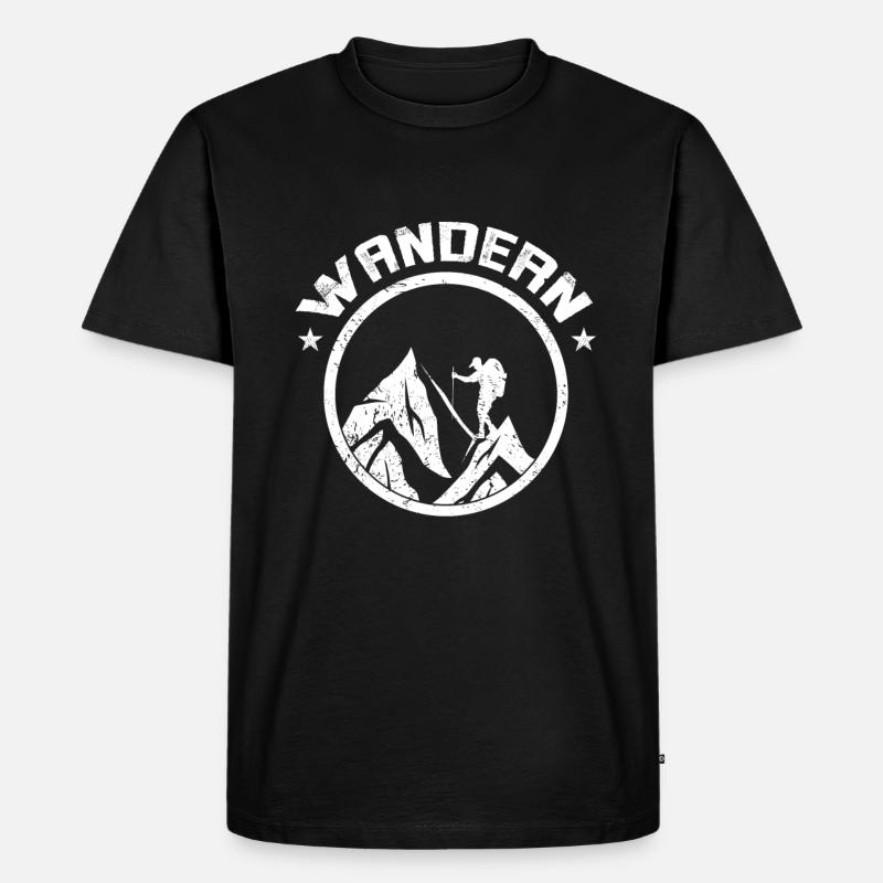 WANDERN 2 - Männer Premium Bio T-Shirt - Schwarz