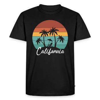 California - Beach Summer Beach Surfing - Men's Premium Organic T-Shirt - black - Front - Nico (187cm)