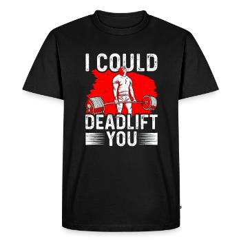 Musculation - Je pourrais te soulever - T-shirt Premium bio Homme - noir - Devant - Nico (187cm)