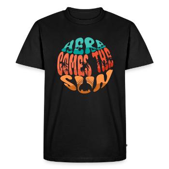 Here Comes The Sun - Men's Premium Organic T-Shirt - black - Front - Nico (187cm)