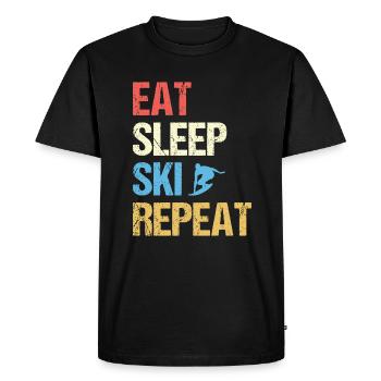 Eat Sleep Ski Repeat - Men's Premium Organic T-Shirt - black - Front - Nico (187cm)