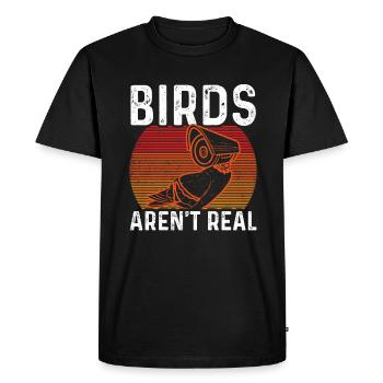 Les oiseaux ne sont pas réels - T-shirt Premium bio Homme - noir - Devant - Nico (187cm)