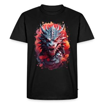 Sinister Dragon of Darkness - Men's Premium Organic T-Shirt - black - Front - Nico (187cm)