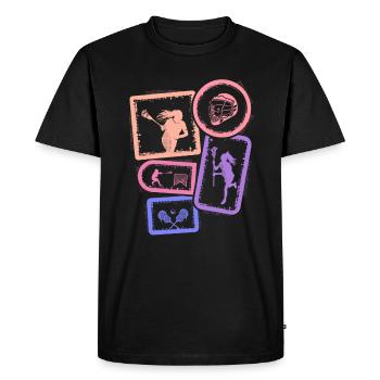 Joueur de crosse Raquette de balle Lacrosse Filles - T-shirt Premium bio Homme - noir - Devant - Nico (187cm)