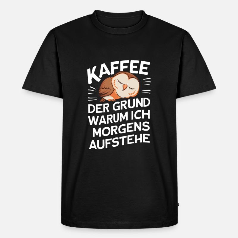 Nachteule Eule Eulen Vogel - Männer Premium Bio T-Shirt - Schwarz