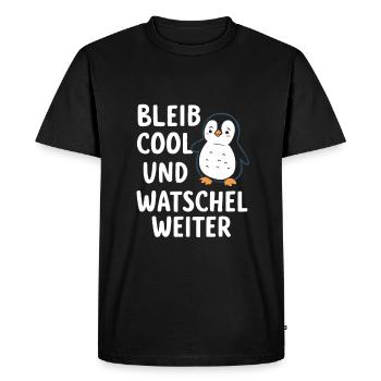 Pingouin Petits pingouins Pingouin empereur - T-shirt Premium bio Homme - noir - Devant - Nico (187cm)