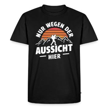Hiking Hikers Hike Mountains Forest - Men's Premium Organic T-Shirt - black - Front - Nico (187cm)