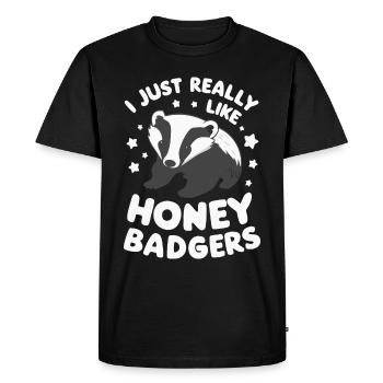 Blaireau Miel Blaireau Animal - T-shirt Premium bio Homme - noir - Devant - Nico (187cm)