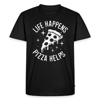 Pizza Italie Restauration rapide - T-shirt Premium bio Homme - noir - Devant - Nico (187cm)