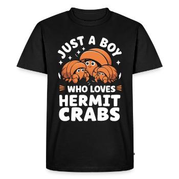 Crab Hermit Crab Crab Crab Crab - Men's Premium Organic T-Shirt - black - Front - Nico (187cm)