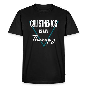 Calisthenics fitness - Men's Premium Organic T-Shirt - black - Front - Nico (187cm)