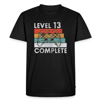 LEVEL 13 COMPLETE 13TH BIRTHDAY GAMING GIFT - Men's Premium Organic T-Shirt - black - Front - Nico (187cm)