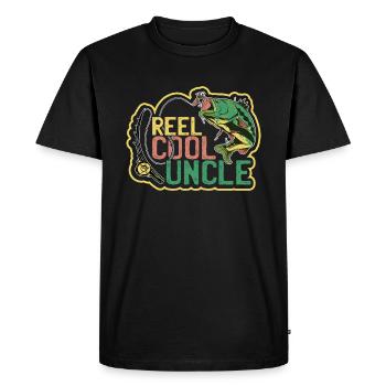 Reel cool Uncle - T-shirt Premium bio Homme - noir - Devant - Nico (187cm)