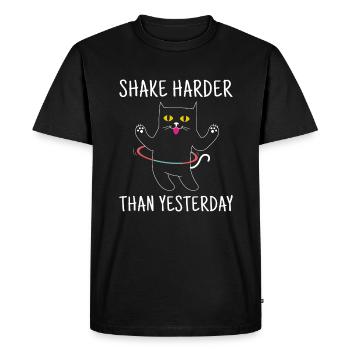 FUNNY CAT, FUNNY CAT, Funny saying - Men's Premium Organic T-Shirt - black - Front - Nico (187cm)