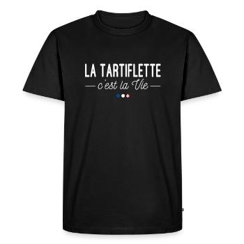 La Tartiflette, c'est la Vie ! - T-shirt Premium bio Homme - noir - Devant - Nico (187cm)
