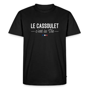 Le Cassoulet c'est La Vie! - T-shirt Premium bio Homme - noir - Devant - Nico (187cm)
