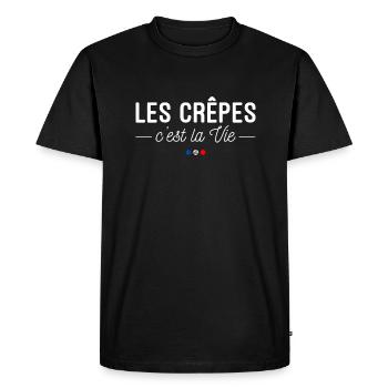 Les Crêpes, c'est la Vie ! - T-shirt Premium bio Homme - noir - Devant - Nico (187cm)