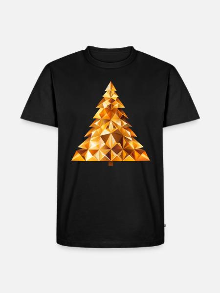 Golden Festive Shine: Radiant Christmas Tree - Men's Premium Organic T-Shirt - black