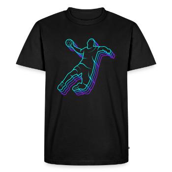Joueur de handball Joueur de handball Hommes Handball Garçons - T-shirt Premium bio Homme - noir - Devant - Nico (187cm)