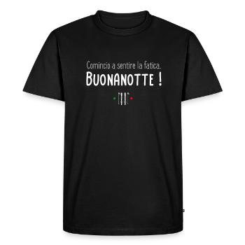 Comincio a sentire la fatica Buonanotte - T-shirt Premium bio Homme - noir - Devant - Nico (187cm)