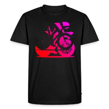 Femme Route Route Cyclistes Route Vélo Route Hommes - T-shirt Premium bio Homme - noir - Devant - Nico (187cm)