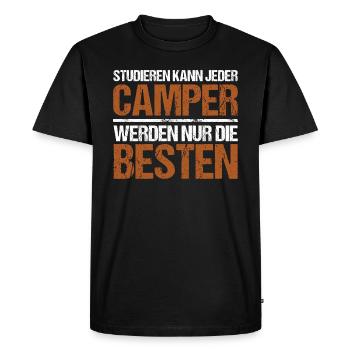 Anyone can study - Camper Edition - Men's Premium Organic T-Shirt - black - Front - Nico (187cm)