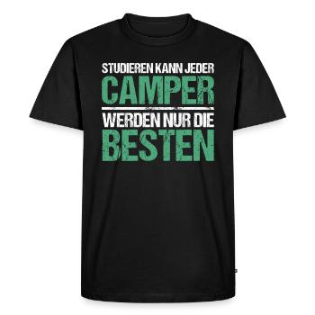 Anyone can study - Camper Edition - Men's Premium Organic T-Shirt - black - Front - Nico (187cm)