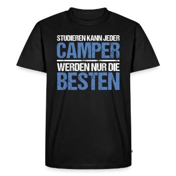 Anyone can study - Camper Edition - Men's Premium Organic T-Shirt - black - Front - Nico (187cm)